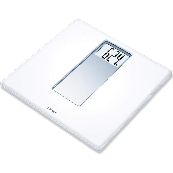 Ваги підлогові Beurer PS 160 з LCD-дисплеєм, великі цифри 4,7 см, вантажопідйомність 180 кг, білий ретро-дизайн
