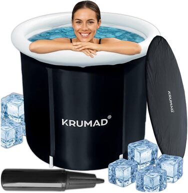 Естонна 320 L – Складана ванна для дорослих, для відпочинку та холодотерапії з насосом, кришкою, клапаном та підтримуючі трубки – Міцна ванна з ПВХ