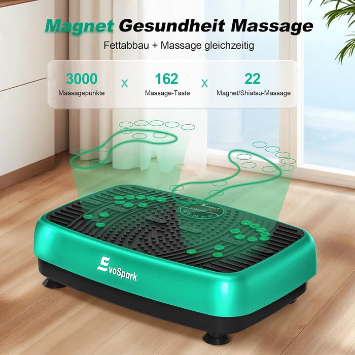 Платформа для вібраційного тренування EvoSpark - масажер для дому, для схуднення та загального оздоровлення, 450 LBS, зелений