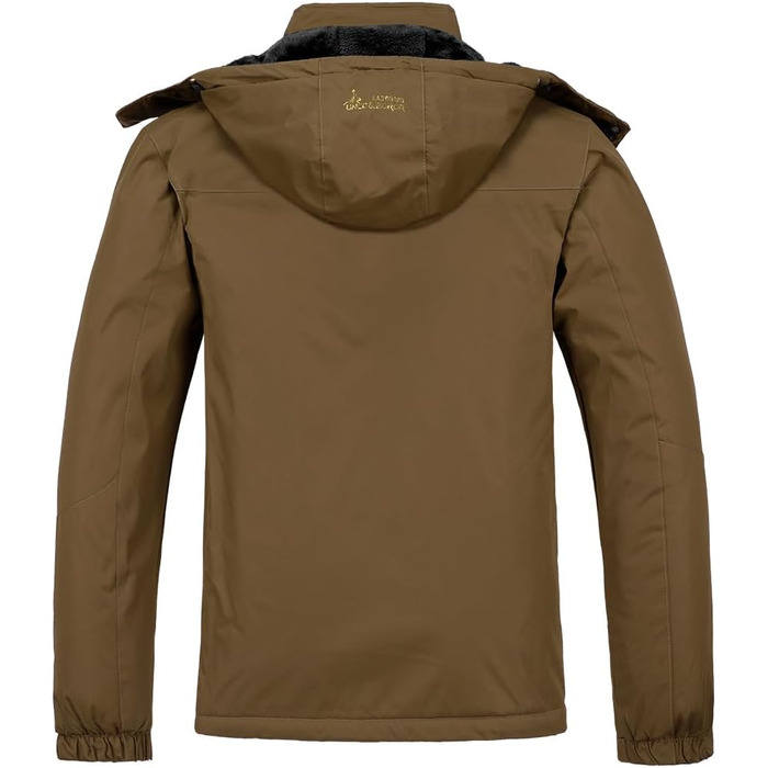 Чоловіча лижна куртка Berg Windbreaker, тепла зимова, непромокальна, для сноуборду та катання на лижах, з капюшоном, коричнева, XXL
