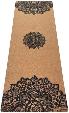 Йога-мат Yoga Design Lab з корку, екологічний, для хот-йоги, бікрам, аштанга, преміум якість, з ременем для перенесення