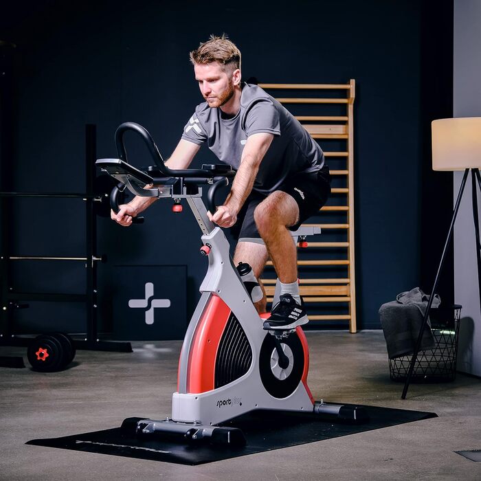 Велотренажер SportPlus Speedracer для дому, студійна якість, 50 рівнів опору, триатлонний руль, гоночне сідло, потужність до 500 Вт, вага користувача до 150 кг