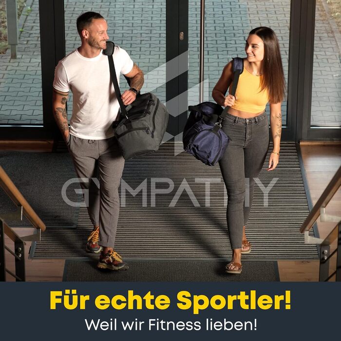 Спортивна сумка Gympathy для жінок і чоловіків з відділенням для взуття та вологих речей, сіра, для тренажерного залу, спорту, подорожей
