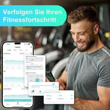 Вага для вимірювання складу тіла з датчиками рук, 8 електродів, дисплеєм TFT, вимірювання жиру та м'язів, аналіз складу тіла для 24 користувачів, максимальне навантаження 180 кг