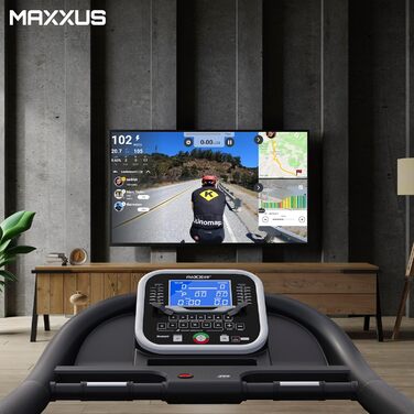 Бігова доріжка MAXXUS 7.3, 18 км/год, електричний нахил, 3 к.с. мотор, 2,21 кВт, складана, 1400x500 мм, до 130 кг, амортизація
