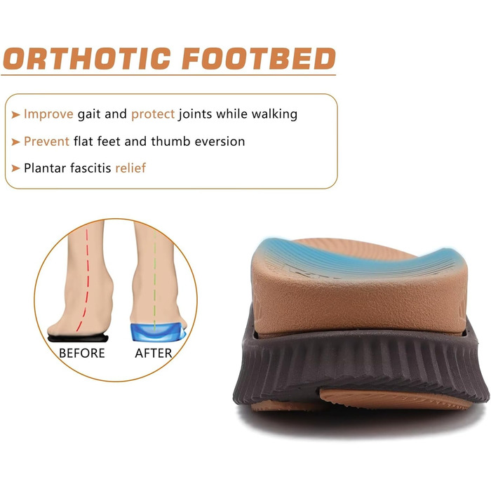 Чоловічі трекінгові сандалії KuaiLu: зручні, ортопедичні, для підтримки стопи при фасціїтусі, для активного відпочинку, літні, легкі, з відкритими пальцями, з регульованою застібкою-липучкою, розмір 48 EU, хакі-коричневі