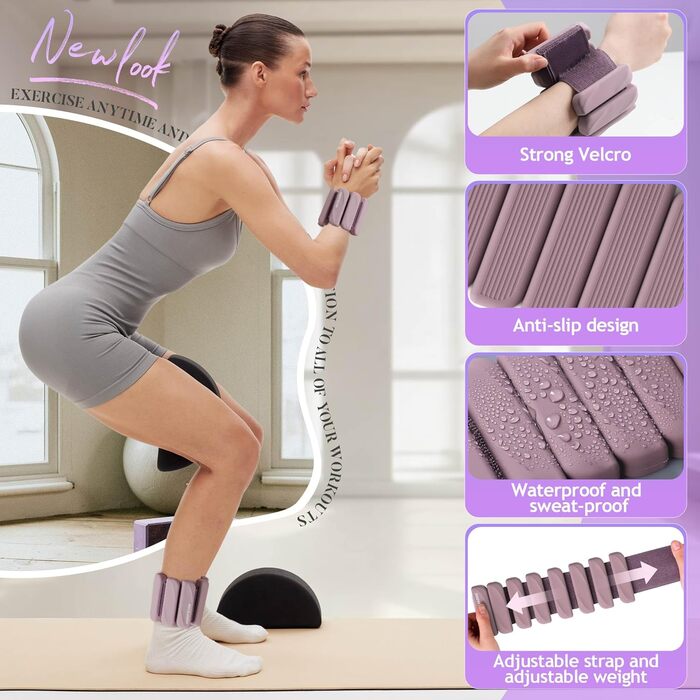 Набір манжет для ніг та рук 1.8 кг (0.9 кг кожна) для фітнесу, кардіо та силових тренувань, рожевий