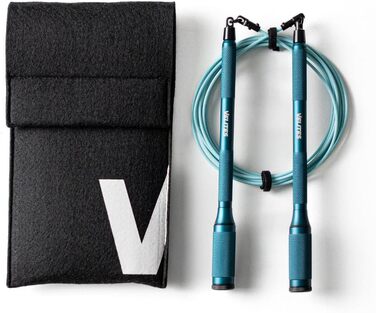 Скакалка для стрибків Velites Cyclone, ультралегка, преміум-дизайн, система 360°, блакитна