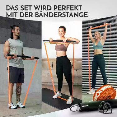 NEOLYMP Фітнес-гумки Lange: набір для тренувань з аксесуарами, стійкі до прання, для фітнесу, силових тренувань, гімнастики та підтягувань