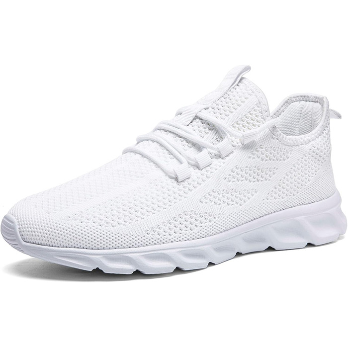 Чоловічі кросівки для бігу та занять спортом. Легкі дихаючі кросівки для тренувань, фітнесу та повсякденного носіння (43 EU, Білий 02)