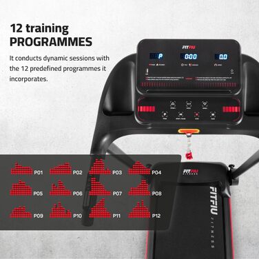 FITFIU MC-90: Складане бігове полотно з LCD-дисплеєм та підключенням до додатків (Zwift, Fitime, Kinomapp), вантажопідйомність 100 кг, для дому та офісу