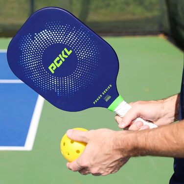 Професійна ракетка для піклболу PCKL Pro/Power Series, графіт-карбон, без бортиків, синя або біла, сертифікована USA Pickleball