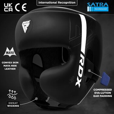 Захисний шолом RDX для боксу, кікбоксингу, MMA, карате, тайського боксу та тхеквондо, Maya Hide шкіра, для спарингів, багаторазовий
