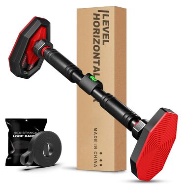 Турнік для дверного прорізу Klimmzugstange – Регульований 65–100 см без свердління – З вбудованим рівнем, зубчастим фіксатором та пружинними стабілізаторами – Спортивна стійка для дому