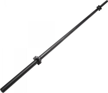 Олімпійський гриф GORILLA SPORTS 170 см, 30 мм, до 200 кг, зіркові замки, рифлена ручка, хромований, сріблясто-чорний