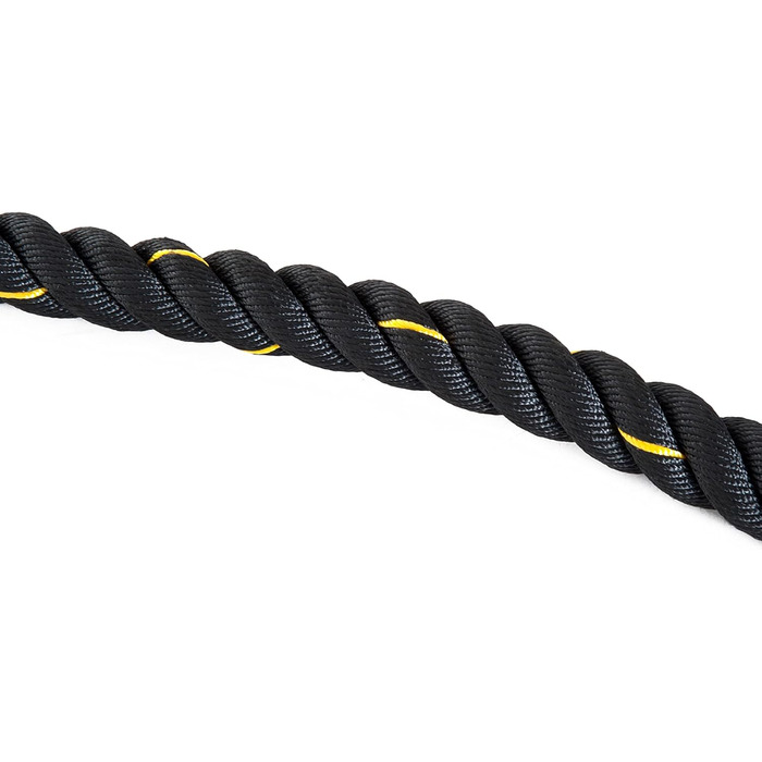 Тренажерська мотузка HOMCOM для силових тренувань, Ø38 мм, 9 м, чорно-жовта