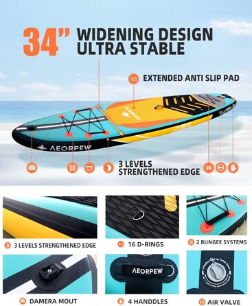 Надувні SUP дошки для дорослих та підлітків, 88.9 см, професійного рівня. Комплект з аксесуарами для веслування на SUP дошці.