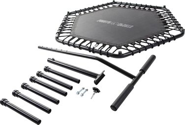 Трамплін для фітнесу GORILLA SPORTS® з регулюванням висоти, тиха пружинна амортизація, діаметр 77 см, до 100 кг, оранжевий