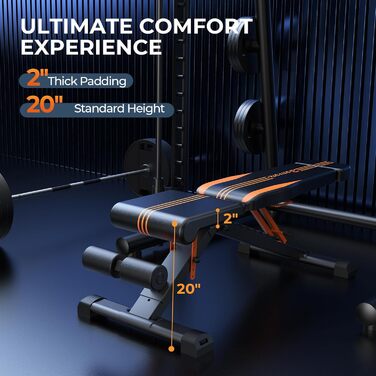 Складана лава для тренувань 400 кг, регульована, для фітнесу та силових тренувань, багатофункціональна, для дому та спортзалу