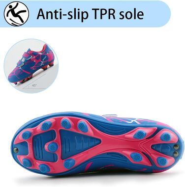 Дитячі футбольні бутси для хлопчиків та дівчаток, Outdoor, тренувальні, для штучного газону, шипові, Unisex, 28-37EU (37 EU, Рожевий)