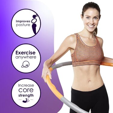 Hula Hoop для схуднення Just Be Violett 1.4 кг - обруч для фітнесу вдома та спортзалі, розбірний
