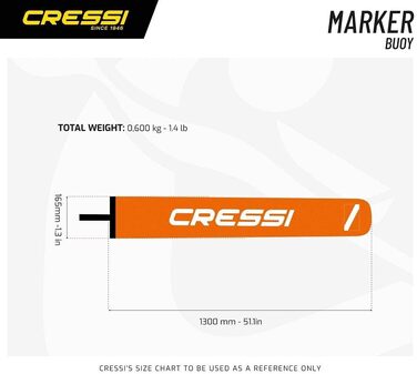 Буйок Cressi Tauchen для дайвінгу, фрідайвінгу, снорклінгу та пірнання на гарпун. Яскравий помаранчево-білий маркер.