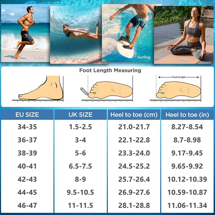 Водні черевики SIMARI для жінок та чоловіків, швидковисихаючі, моделі для плавання та відпочинку на пляжі, спортивні аквашузи SWS001, чорний, розмір 42/43 EU