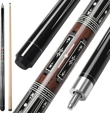 Більярдний кий Pool Queue 58 дюймів, тверде дерево, наконечник 13 мм, для професійних гравців, 1/2 кий, коричневий