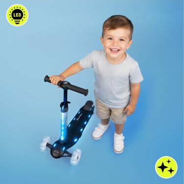 Самокат дитячий HyperMotion Willy складаний, регульований кермо, гумові колеса, до 40 кг, чорний