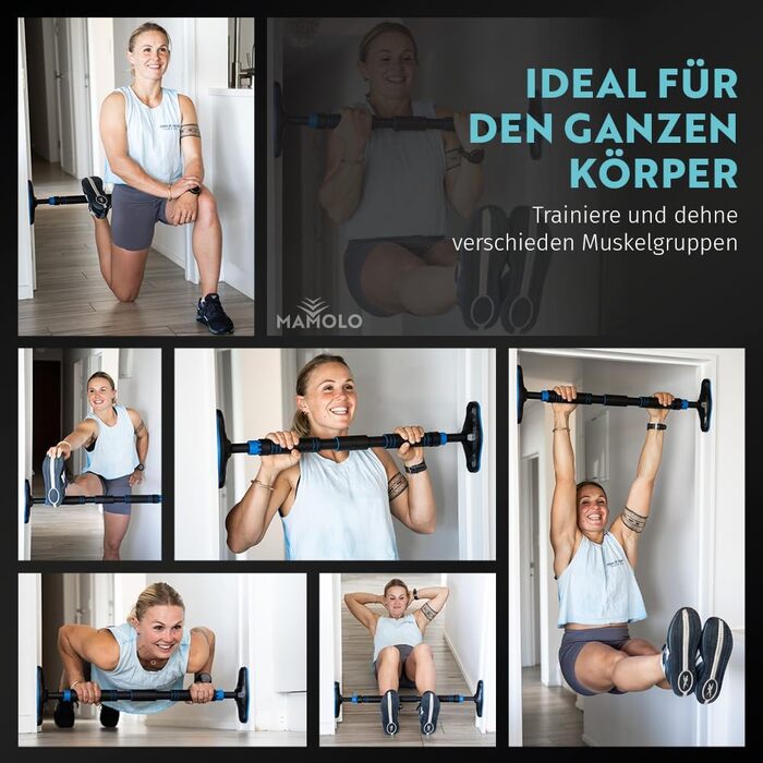 Турнік для дверного прорізу MAMOLO 65-100 см | Без свердління | Висока стабільність | Сучасний дизайн