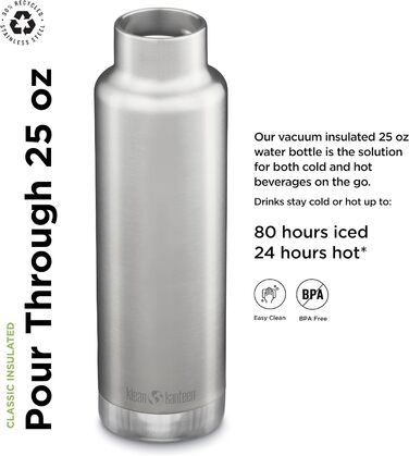 Пляшка для води Klean Kanteen Classic 739 мл нержавіюча сталь