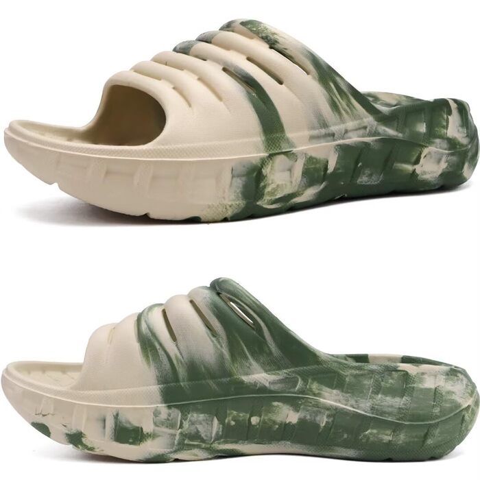 Чоловічі літні сандалі KuaiLu з підтримкою склепіння стопи, ортопедичні шльопанці від плоскостопості, зелені камуфляжні (40 EU)