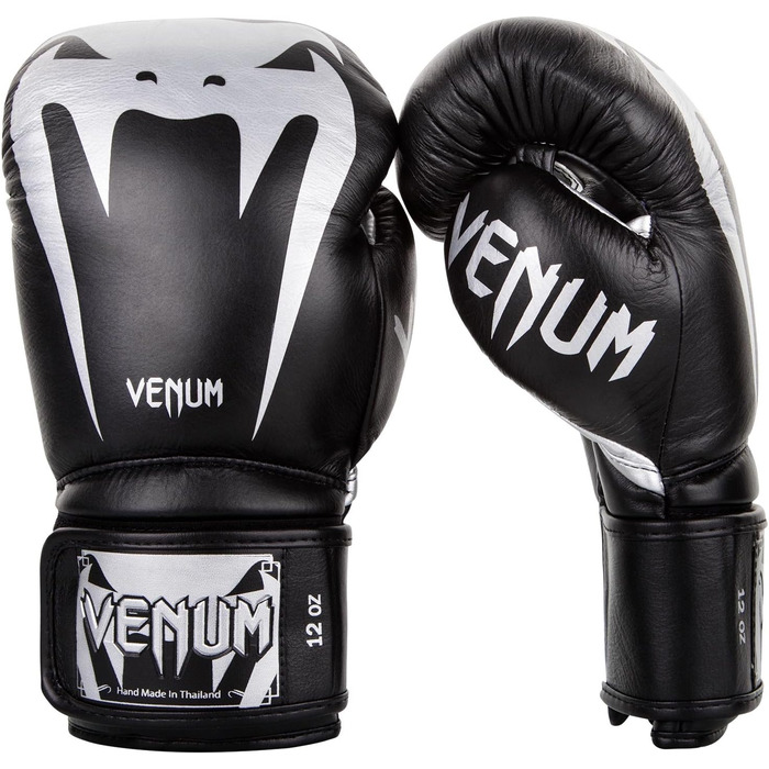 Боксерські рукавички Venum Giant 3.0 для муай-тай та кікбоксингу, 16 Oz, чорний/срібний