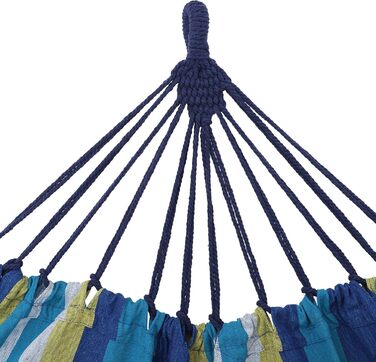 Подвійна гамак SONGMICS, 249x150 см, 136 кг, з сумкою, ременями, карабінами, для тераси, балкона, саду, відпочинку на природі, кемпінгу, блакитно-жорий