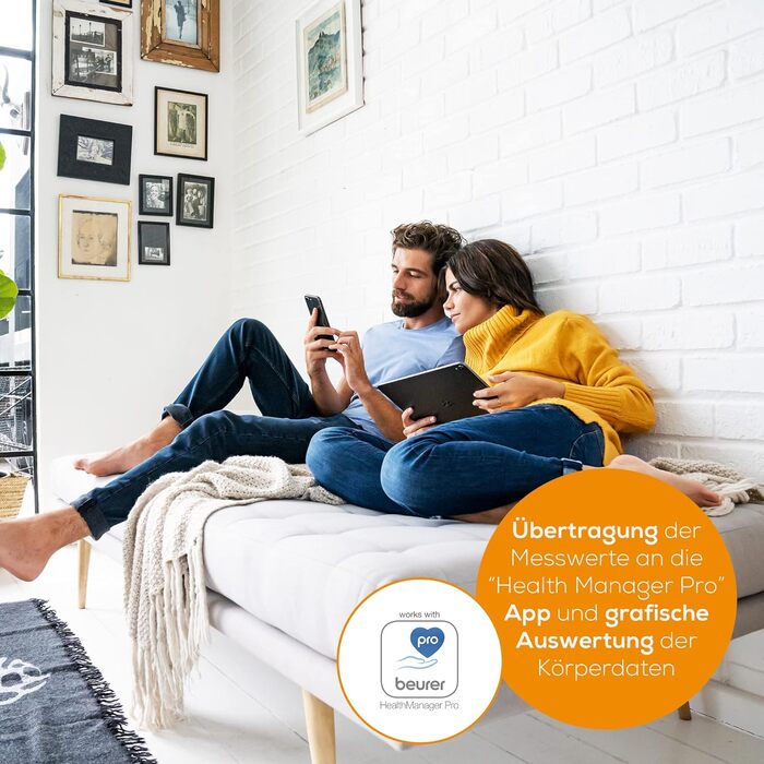 Beurer BF 880 діагностичні ваги з Wi-Fi та Bluetooth, цифрові ваги для аналізу складу тіла, додаток, вимірювання жиру, м'язів, до 180 кг