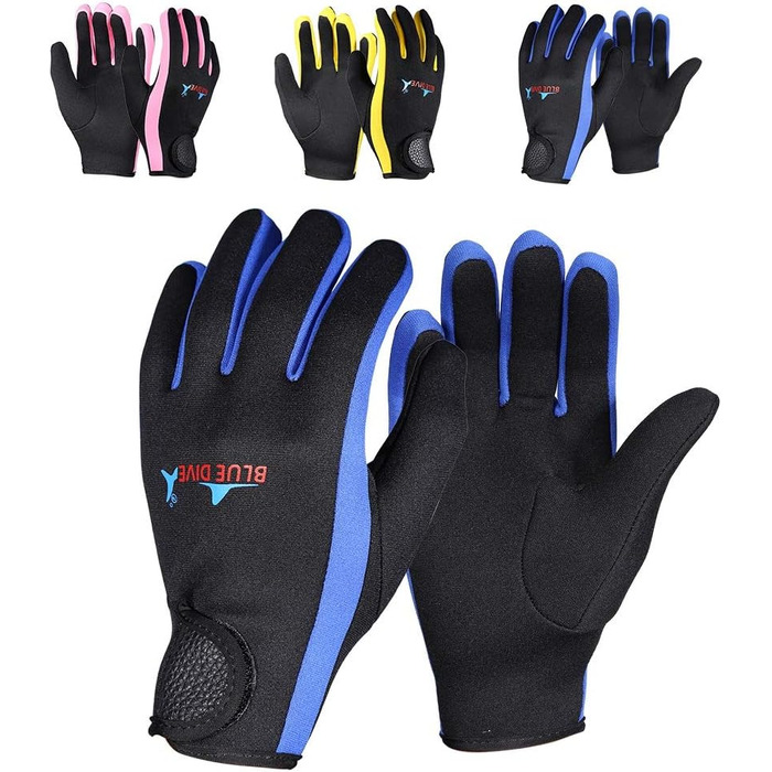 Рукавички для дайвінгу VGEBY з неопрену: для снорклінгу, каякінгу, серфінгу та водного спорту (синій, чорний, M)