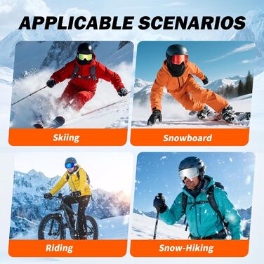 Гірськолижні маски VCOROS OTG для унісекс, YH227 - сноуборд маска з антиковзним ремінцем, захистом від УФ та запобіганням запотіванню, регульовані, срільно-білі (VLT13%)