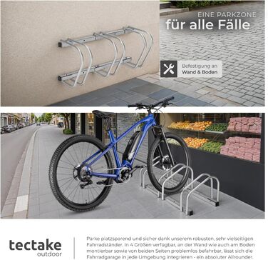 Підставка для велосипедів tectake® - для 4 велосипедів, електровелосипедів, гараж, підлога, стіна