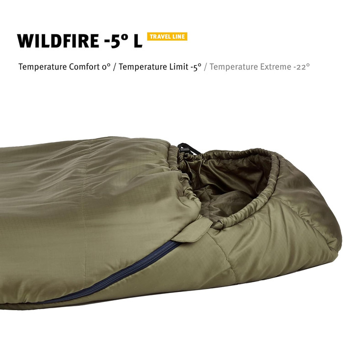 Сплячий мішок Wechsel Mumienschlafsack Wildfire -5°C для кемпінгу, 4 сезони, зимовий, L