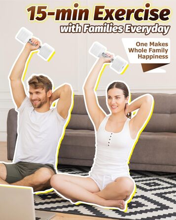 Набір гантелей Fragraim 5 кг x 2 (регульовані) для фітнесу вдома, силові тренування, обладнання для жінок та чоловіків (білі)