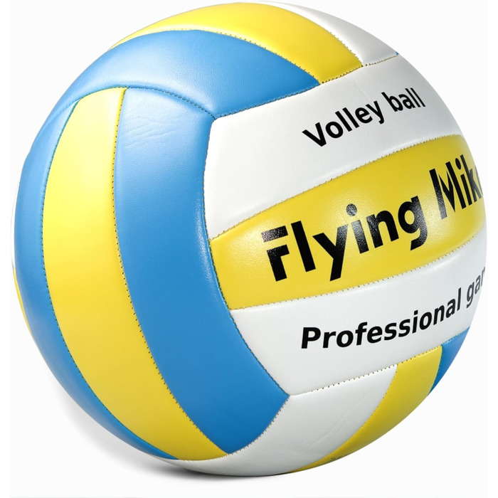 Волейбольний м'яч Captain Mike, розмір 5 - офіційний для пляжу та залу - для дорослих та дітей - міцний тренувальний та ігровий м'яч - синьо-жовтий