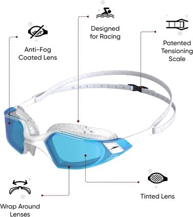 Окуляри для плавання Speedo Aquapulse Pro сині, унісекс, антифог, водонепроникні