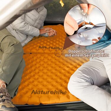 Каремат Naturehike Thermal 5.8 R-Wert для кемпінгу, самонадувний, 183x64 см (Помаранчевий)