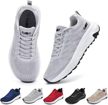 Кросівки для бігу широкі чоловічі/жіночі, зручні, дихаючі, спортивні, розмір 37-47 (41 EU, сірий)