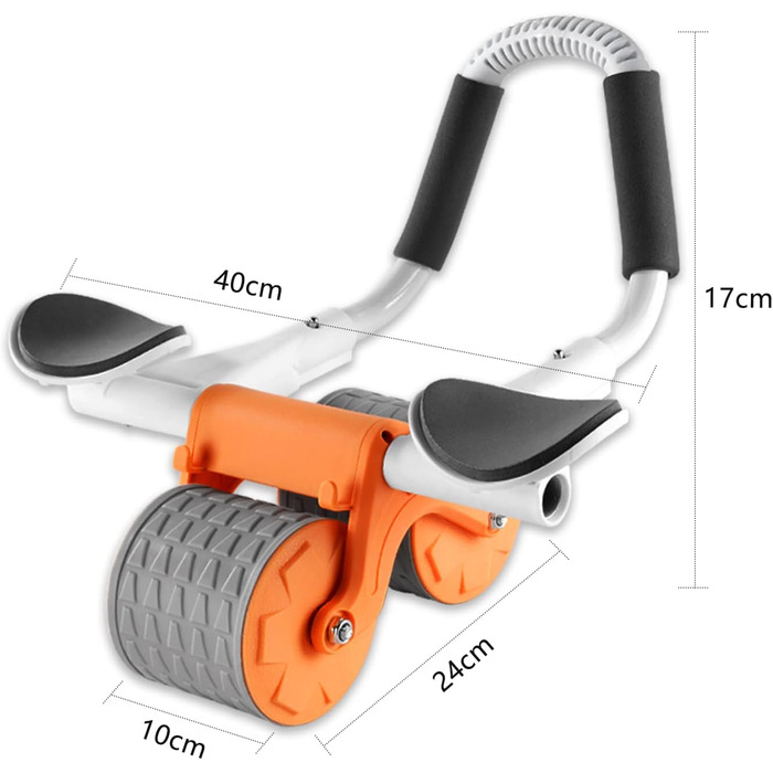 Ролер для пресу ABHDIEG з підставкою для ліктя, автоматичний відскік, тренування пресу вдома та в спортзалі, ролер з подвійним колесом для пресу