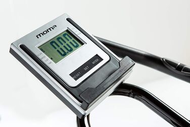 Велотренажер Moma Bikes для дому, маховик 24 кг, LCD-дисплей, пульсометри в кермі, ергономічне сидіння