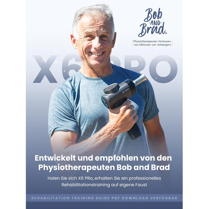 Масажер для м'язів Bob and Brad X6 Pro з металевою насадкою - інтенсивний масаж тіла, розслаблення, подарунок для чоловіків та жінок