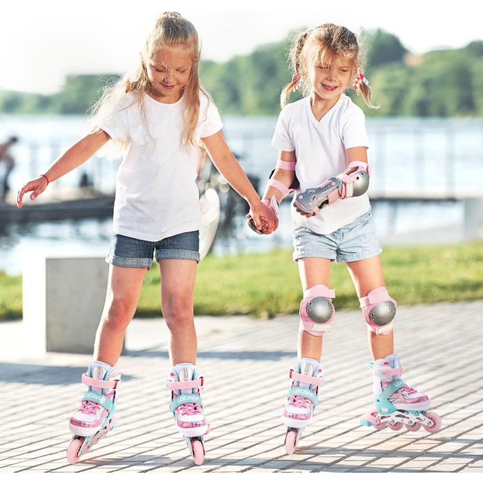 Дитячі ролики Inliner Kinder з регулюванням розміру 26-29, 29-34, 30-35. Ролики для дівчаток з колесами 82A PU, дизайн 