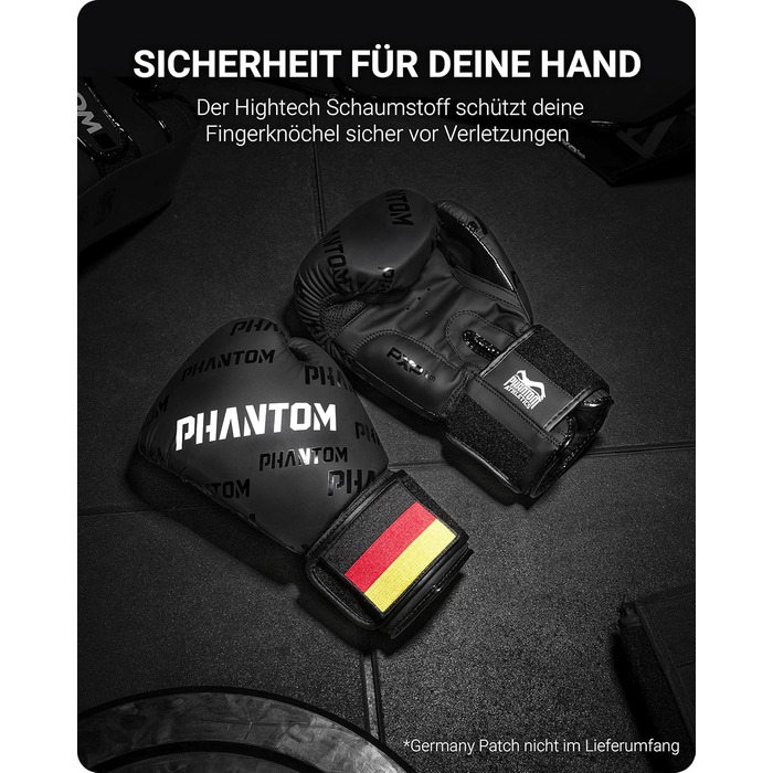 Боксерські рукавички Phantom Apex | MMA, тайський бокс | Чоловічі, Velcro, чорні, 10 Oz