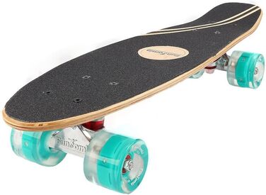 Скейтборд FunTomia Mini-Board Cruiser 57 см з 7-шарового канадського клена, підшипники Mach1 ABEC-9, помаранчевий, з LED колесами Petrol